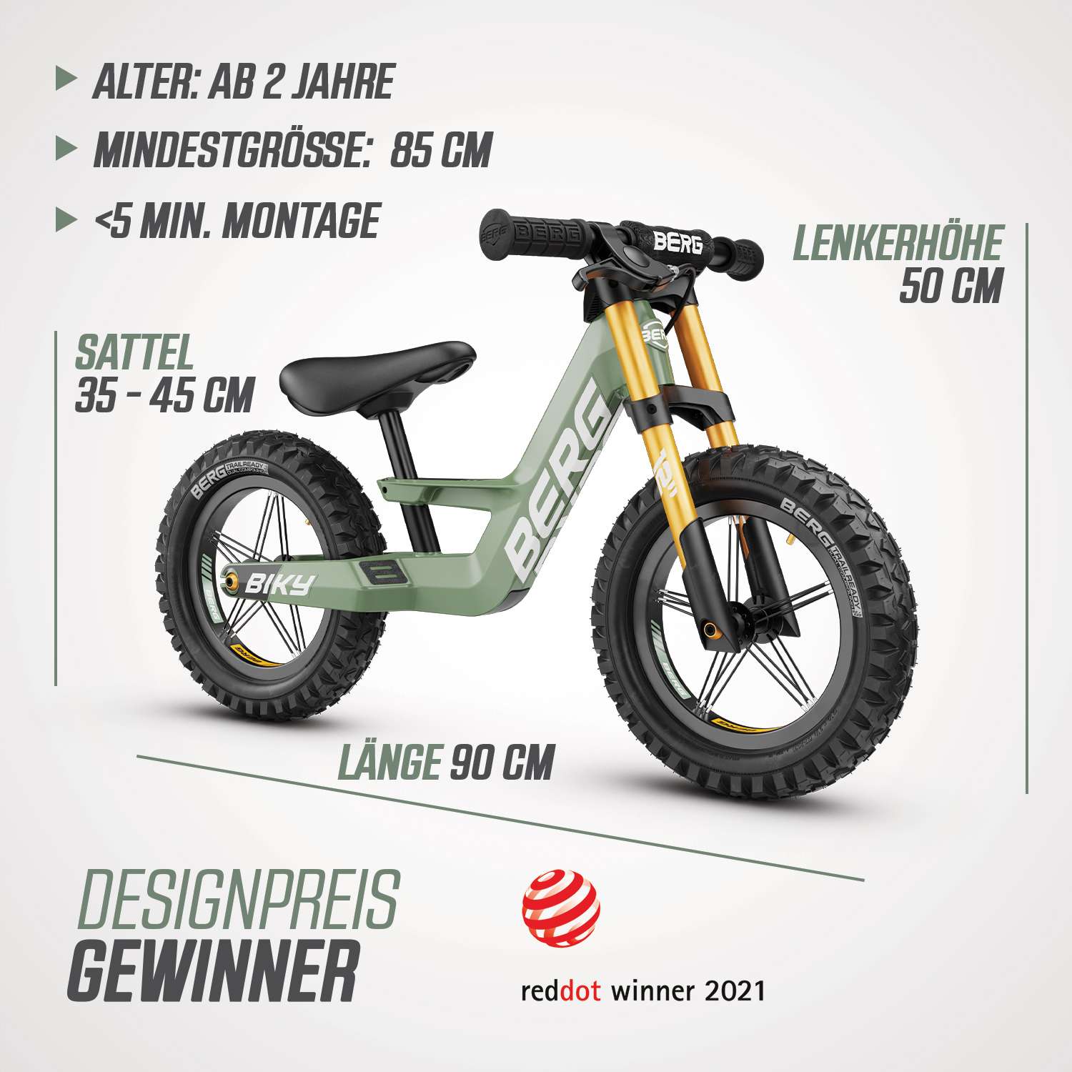 BERG Laufrad Biky Cross Green inkl. Handbremse BERG Laufrad Biky Cross Green inkl. Handbremse